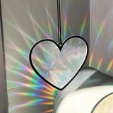 Colorful Suncatcher Rainbow Maker Prism Heart Shape Acrylic Pendant for Window Hanging Home Garden Party Wedding Ornament Gift