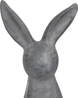 Deco 79 Polystone Rabbit Decorative Garden Sculpture Indoor Outdoor Garden Statue, Outdoor Sculpture 7" x 8" x 20", Gray