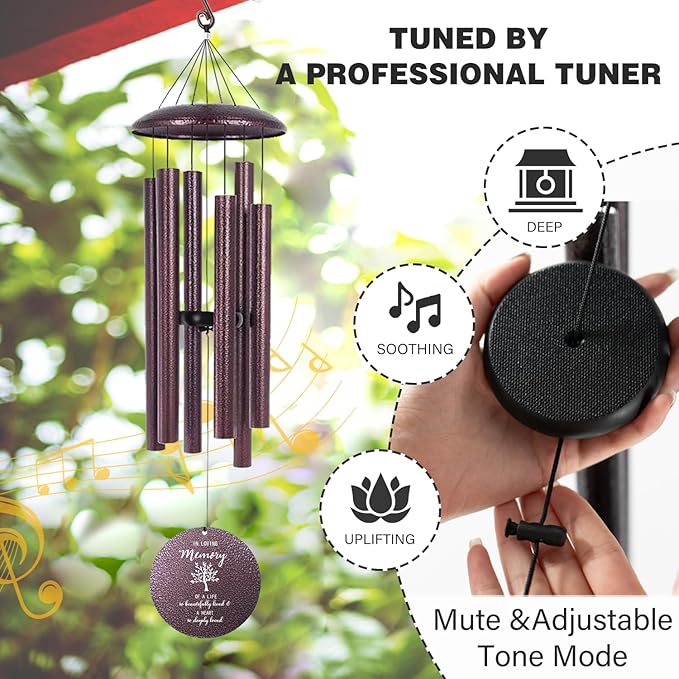 ASTARIN 32 in Sympathy Gifts for Loss of Loved One, Personalized Tree of Life Wind Chimes Memorial, Windchimes in Memory of a Loved One, Garden Decoration Outdoor Wind Chime,Produced in USA