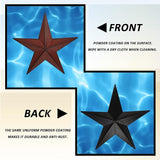 VIVICOMFY 6" 9" 12"（3pieces Red Black Barn Star Texas Stars Art-Metal Stars for Outside Rustic Vintage Western Wall Decor Country Home Farmhouse Wall Decorations