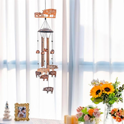 Pig Wind Chimes for Outside,Pig Gifts for Women Men/Memorial Gifts/House Warming/Birthday Metal windchimes Outdoors/Indoors,Garden,Patio Decor,Home,Porch,Yard Decorations