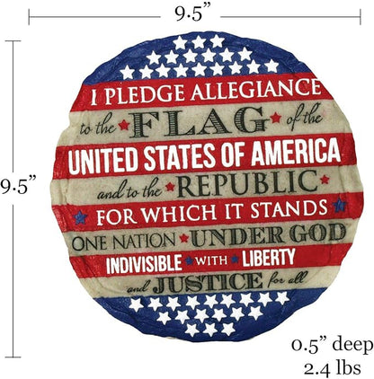 Spoontiques - Garden Décor - Pledge of Allegiance Stepping Stone - Decorative Stone for Garden