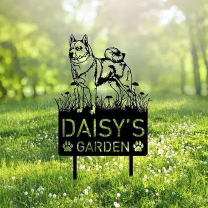 Custom Norwegian Buhund Dog Metal Memorial Garden Stake Personalized Pet Grave Marker Name Sign Remembrance Stake Decor Sympathy Dog Loss,Outdoor Statues for Yard Garden Lawn Patio Pathway Grave.