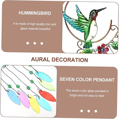 BESPORTBLE 1pc Hummingbird Pendant Wind Chime Unique Iron Handicraft Hanging Decor for Porch Garden Living Room Lightweight and Easy to Install Present for Friends and Family