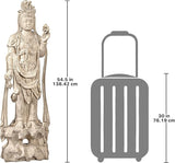 Design Toscano Guan-Yin Patroness of Compassion Asian Decor Outdoor Garden Statue, 54 inches Tall, Fiberglass Cast Stone Resin, Limestone Finish