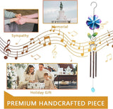 MUMTOP Wind Chimes for Outside Clearance - Garden Wind Chimes with Flower Wind Spinner, 33 Inch Deep Tone Metal Memorial Sympathy Windchimes for Patio Outdoor Porch Yard Decor Gifts(Blue)