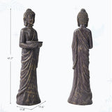 42" Extra-Large Buddha Outdoor Statue, Tall Zen Meditative Buddha Figures, Durable Weatherproof MGO Sculpture for Garden, Patio, Yard, Porch or Indoor, Gold-Black Antique Finish Home Decor Gift
