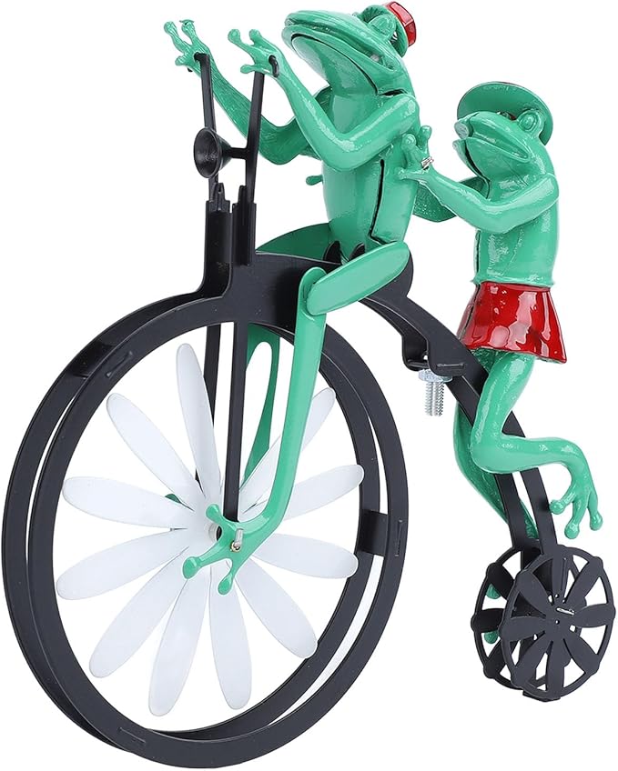 Windmill Yard Decor, Outdoor Wind Spinner Iron Alloy with Large Wheels for Garden Decoration Spinning Art