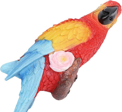 Fdit Vibrant Sculpture, Carving Weather Proof Figurine Lightweight Garden Statue with Vibrancy for Outdoor Indoor Decoration (Left Red)