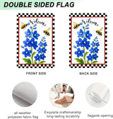 IVN Floral Welcome Garden Flag 12x18 Inch Double Sided Yard Flag Double Sided Bluebells Flowers with Bees Decorative Small Flags for Outside Seasonal Farmhouse Yard Outdoor Decoration Flags