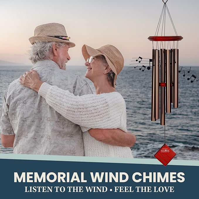Woodstock Chimes Pluto Wind Chime for Outside 27" Bronze Small, Light Airy Sound for Outdoor Garden, Patio, Porch Decor, Encore Collection DCB27