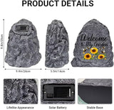 Garden Stone Sculpture with Bees and Sunflowers, Solar Resin Outdoor Sculpture, Suitable As A Grave Decoration for Gardens, Lawns, Cemeteries, Memorial Gifts, Home Decoration