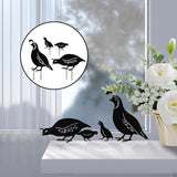 Yardwe 8PCS Metal Quail Yard Art, Outdoor Garden Decoration, Creative Black Iron Quail Ornaments for Lawn, Pathway, Courtyard, and Planters