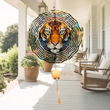 Metal Tiger Wind Spinner Gift for Boy Girl Kids Colorful Tiger Hanging Wind Spinner for Outdoor Garden Decor Animal Wind Sculptures for IndoorOutside Lawn Yard