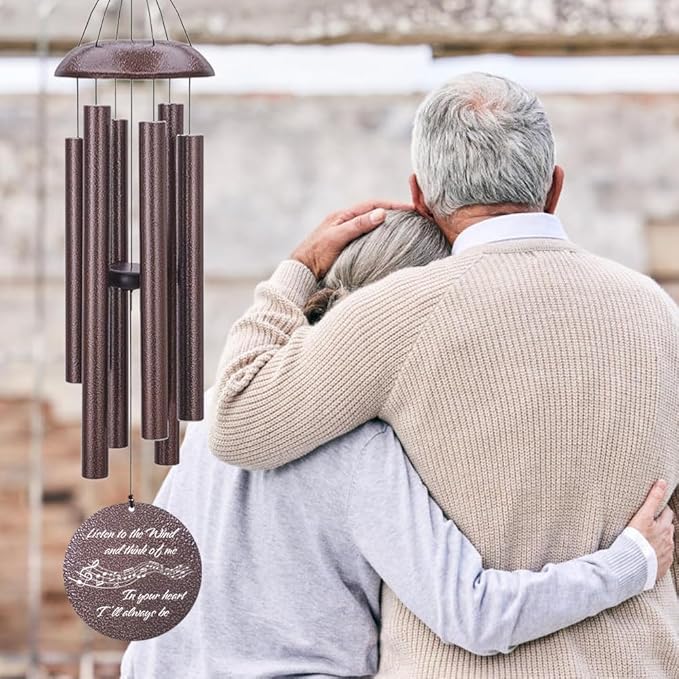 Personalized Sympathy Wind Chime, Memorial Wind Chimes for Loss of Loved One, Bereavement in Memory Wind Chimes, Sympathy Gifts in Memory of Father, Mother or a Loved One, Product in USA