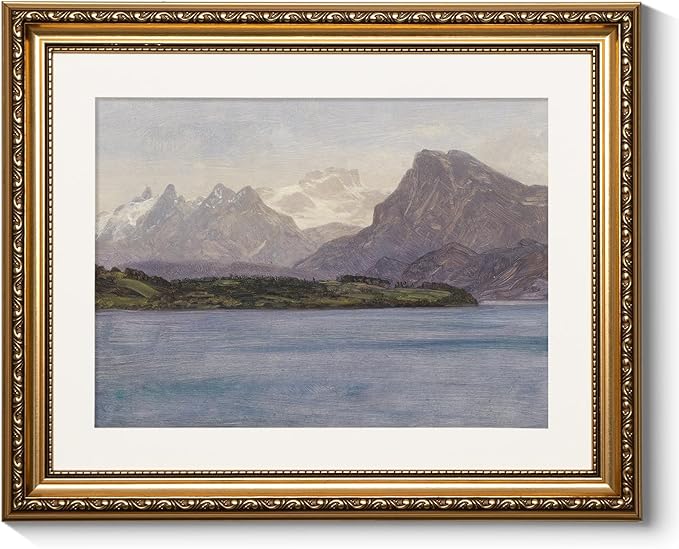 ARPEOTCY Vintage Gold Framed Wall Art, Coastal Range Seaside Landscape Paintings 13x16 inch Victorian Wall Decor for Living Room Bedroom Bathroom Canvas Prints Antique Pictures Frame