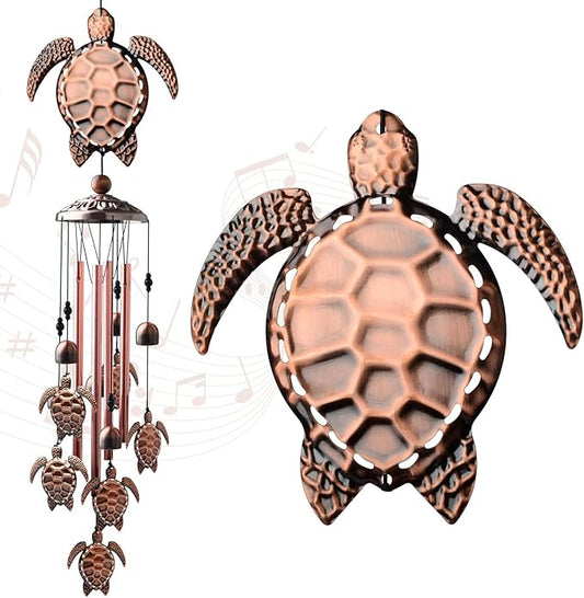 Sea Turtle Wind Chimes Outdoor, Mother Gift,Birthday Gifts for All mom/Grandma/dad/Women/Aunt/Daughte/Friend/Niece/Sister/Teacher,Gardening Gift,Memorial windchimes Outside,Yard Decor