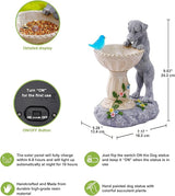 Nacome Solar Dog Statue for Garden Decor: IP44 Weatherproof Resin with Automatic Lighting - No Installation- Outdoor Yard Patio Balcony Art - Birthday Gifts for Bird Lovers Mom Grandma Women