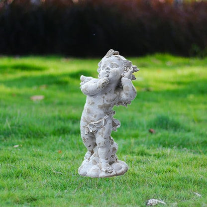Baoblaze Nordic Angel Garden Statue Sculpture Weatherproof Resin Vintage Figurine Lawn Ornament for Outdoor Yard Porch Poolside Areas, Style B