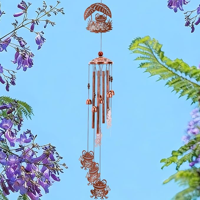 Frog Wind Chimes for Outside - Metal Windchimes Outdoors, Frog Gifts for Women/Men, Memorial/Birthday/Housewarming/Festival Gifts, Chimes for Garden Decor Patio Yard Outdoors