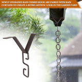 Rain Chain Clip for Gutter Adapter, Outside Hardware Rain Catcher System V Style Copper Rain Chimes Downspout Holder Connector Hook, Rain Chain Water Diverter Accessories
