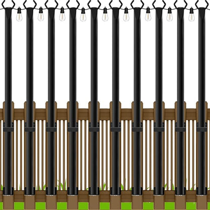 LETIANPAI 10 Pack String Light Poles,5 Ft Metal Poles for Outdoor String Lights,Outdoor Light Poles,Poles/Post/Stand for Outside