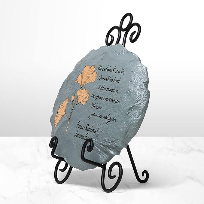 Let's Make Memories Personalized Sympathy Garden Stone - Always with Us - Condolence & Memorial Gift - Customize with Message -11" Lx6 Wx3 D