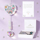 Gifts for Girlfriend, Best Friend, Sisters, Mom,Daughters,Crystal Suncatcher Ornament with Quote “Life is Better with You by My Side”Birthday Gifts,Window Hanging Decor