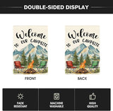 AVOIN colorlife Welcome To Our Campsite Camping Garden Flag 12x18 Inch Double Sided, RV Campfire Camper Yard Outdoor Decoration