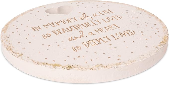 Pavilion Gift Company - in Memory of A Life So Beautifully Live & A Heart So Deeply Loved - 10" Round Weather Proof Garden Stone