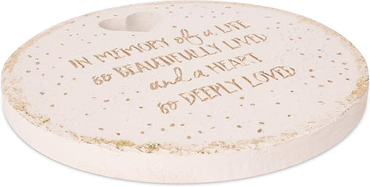 Pavilion Gift Company - in Memory of A Life So Beautifully Live & A Heart So Deeply Loved - 10" Round Weather Proof Garden Stone