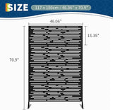 Garveelife Metal Privacy Screen 72" H×47" W for Outdoor Freestanding Decorative Privacy Wall Panels with Stand, Patio Balcony Screens for Outside Divider Deck Porch Garden, 1PC