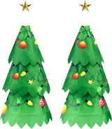 2 Pcs Christmas Tree 3D Windsock Applique Christmas Tree Windsock 36 Inch Indoor Outdoor Hanging Winter Polyester Wind Sock Xmas Party Gift Decorations for Garden Porch Yard Patio Lawn