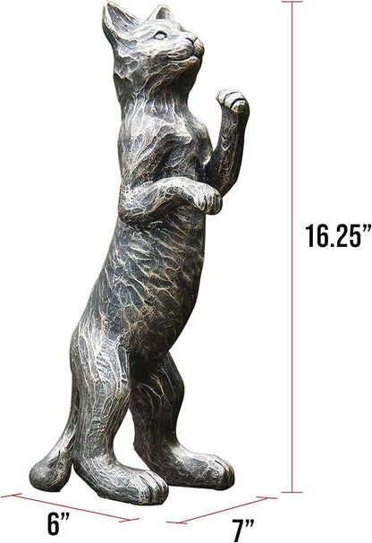 BRECK'S Standing Cat Statue Decorative Figurine Indoor Outdoor Home Decor Garden Yard Lawn Animal Sculpture Decorations