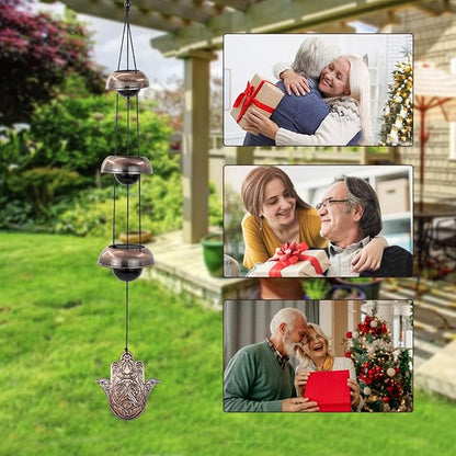 Temple Wind Chime, Red Copper Wind Chimes with 5 Bells, Feng Shui Wind Chimes for Home Yard Outdoor Decoration, A Great Memorial Wind Chime for Someone Who Loves Peace