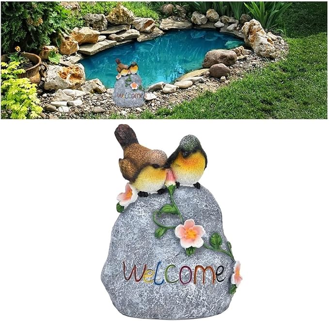 Garden Decor Welcome Bird Statue Garden Stone Outdoor Gardening Gifts