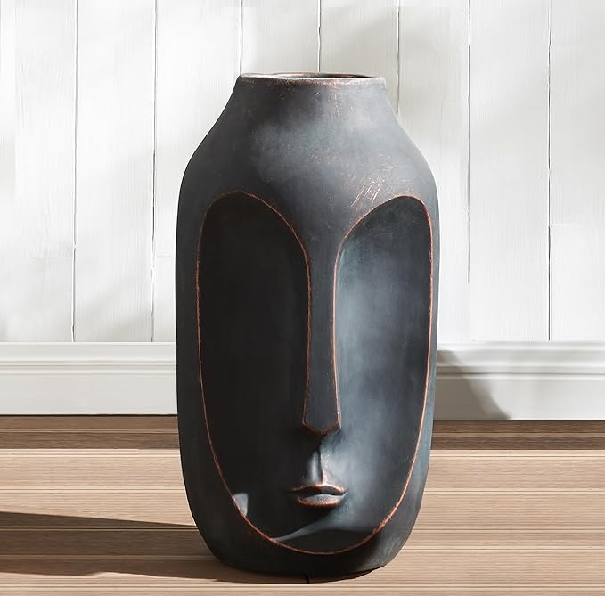 Wallowa 20 Inch Tall Large Statue, Garden & Home Decor, Modern Art, Artificial Stone, Bronze, 1 Pack