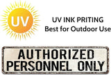 Standard Authorized Personnel Only Door/Wall Sign, Sign for Door, Ensures Public Do Not Enter Restricted Areas - Private Access/Authorized Personnel Only, 4x16 Inch Tin Sign