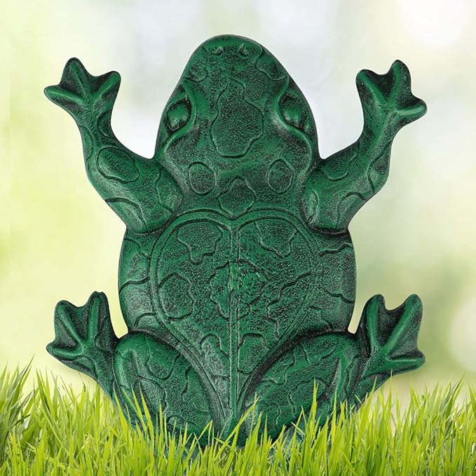 MDLUU 3-Pack Frog Stepping Stone, Cast Iron Frog Art, Decorative Flagstone for Garden Walkway, Flower Bed
