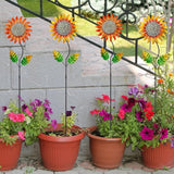 Garden Decor for Outside,Metal Sunflower Garden Stakes Lawn Ornaments Decorative Spring Decor 4 Pcs,Yard Art for Outdoor Lawn Patio Pot Decoration
