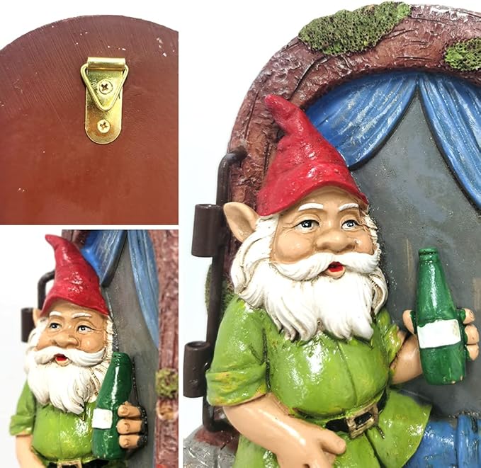 Outdoor Statues Elf Out The Door Tree Hugger, Garden Yard Decorations Tree Sculpture, Garden Gnome Statues, Garden Peeker Yard Art Ornaments, Patio Lawn Porch Decoration Figurines