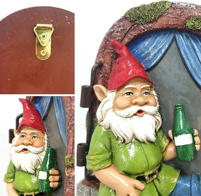 Outdoor Statues Elf Out The Door Tree Hugger, Garden Yard Decorations Tree Sculpture, Garden Gnome Statues, Garden Peeker Yard Art Ornaments, Patio Lawn Porch Decoration Figurines