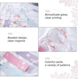 BENECREAT 3PCS Japanese Wind Chimes Pink/Blue/Purple Glass Wind Bells Handmade Pendants for Birthday Gift and Home Decoration