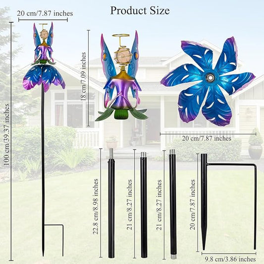 Wind Spinner Outdoor,Waterproof Garden Windmill Spinners,Kinetic Metal Sculpture for Outdoor Yard Lawn Patio Decorations