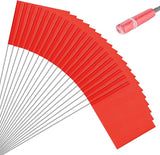 M METERXITY 20-Pack Blank Marking Flags, 15x5.1x4 Inch Waterproof Yard Flags Marking for Lawn/Garden/Irrigation/Landscape/Sprinkler/Survey/Dog Training/DIY [Red]