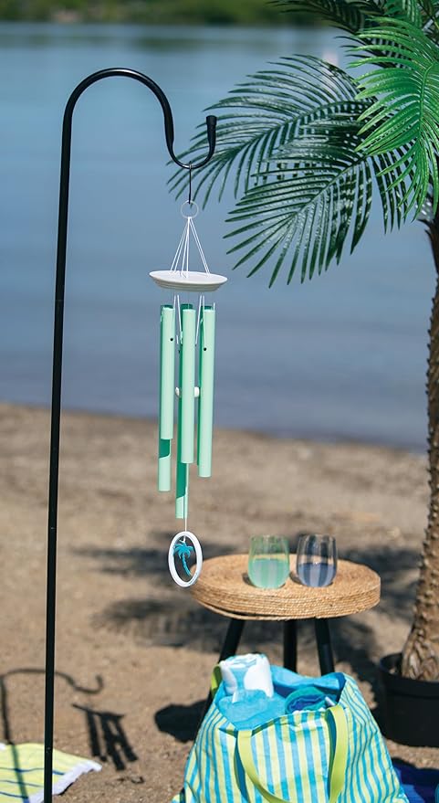 Woodstock Wind Chimes Margaritaville Mint Green Palm Wind Chime Medium (24") Tropical Windchime, Decor for Outside Patio Porch Sunroom or Garden Décor