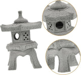 Toyvian Japanese Garden Decor Zen Garden Pavilion Ornaments Stone Pagoda Statue for Bonsai Decoration