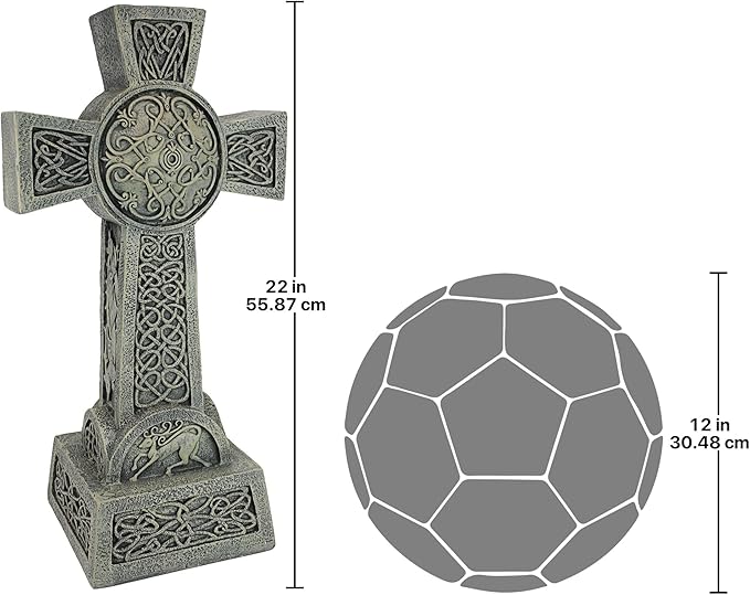 Design Toscano DB25692 Donegal Celtic High Irish Cross Memorial Statue, Single