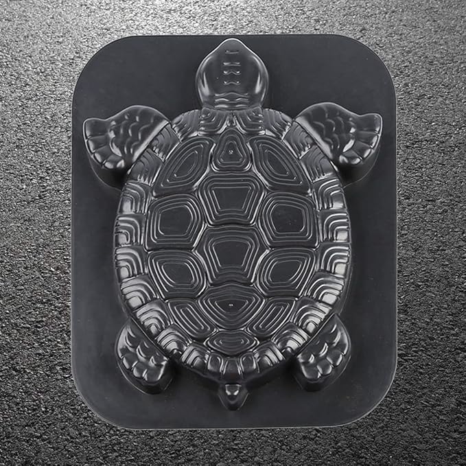 Stepping Stone Mold Turtle Shaped Concrete Cement Mould DIY Walk Maker Path Maker Mold for Garden Lawn Driveway Paving Paver Black