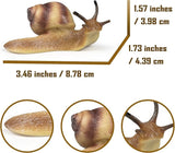 Snail Figurine Toy Mini Animal Figures for Fairy Garden, Mushrooms, Micro Landscape Decor (Light Color)